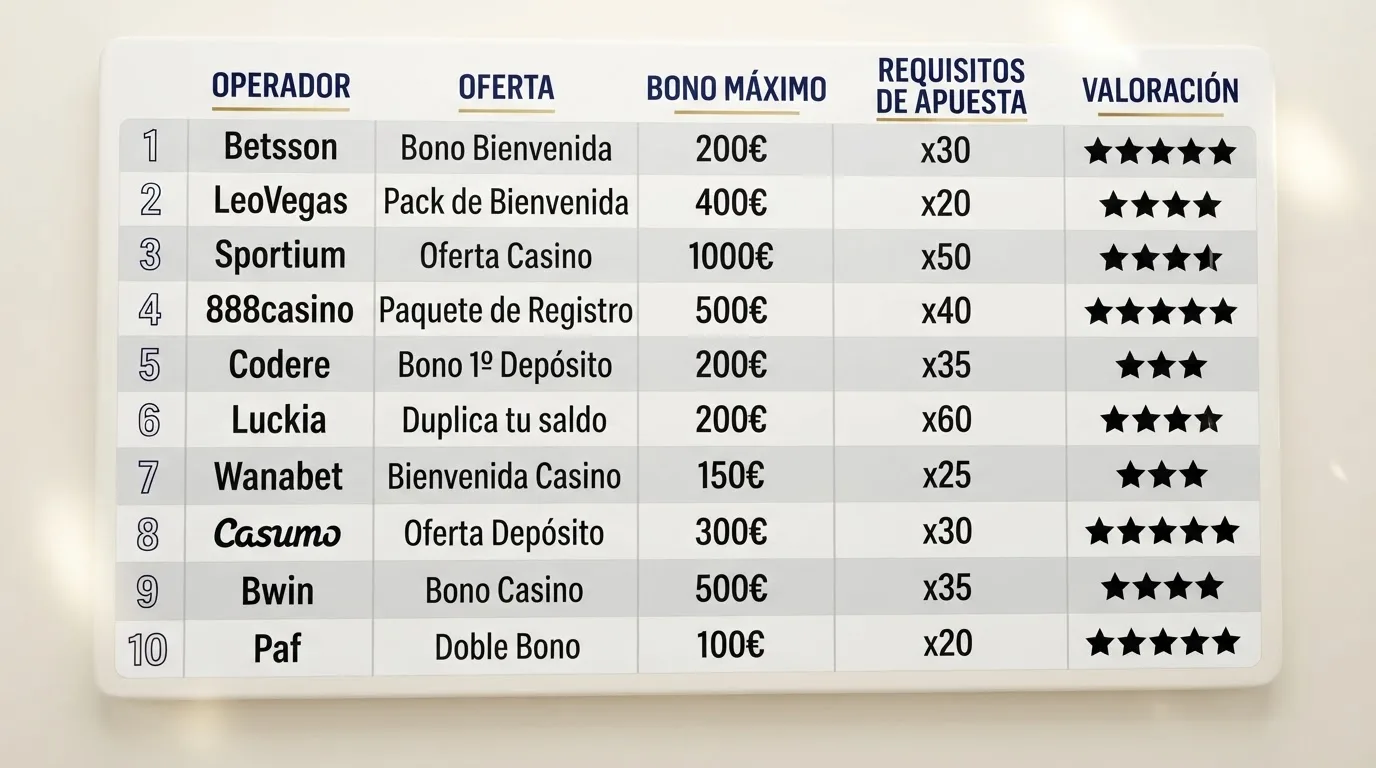 Tabla comparativa con los logotipos y cifras clave de los 10 operadores analizados