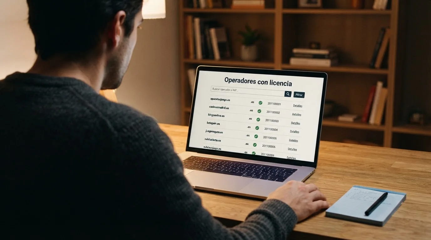Captura del portal oficial de la DGOJ mostrando el listado de operadores con licencia en España